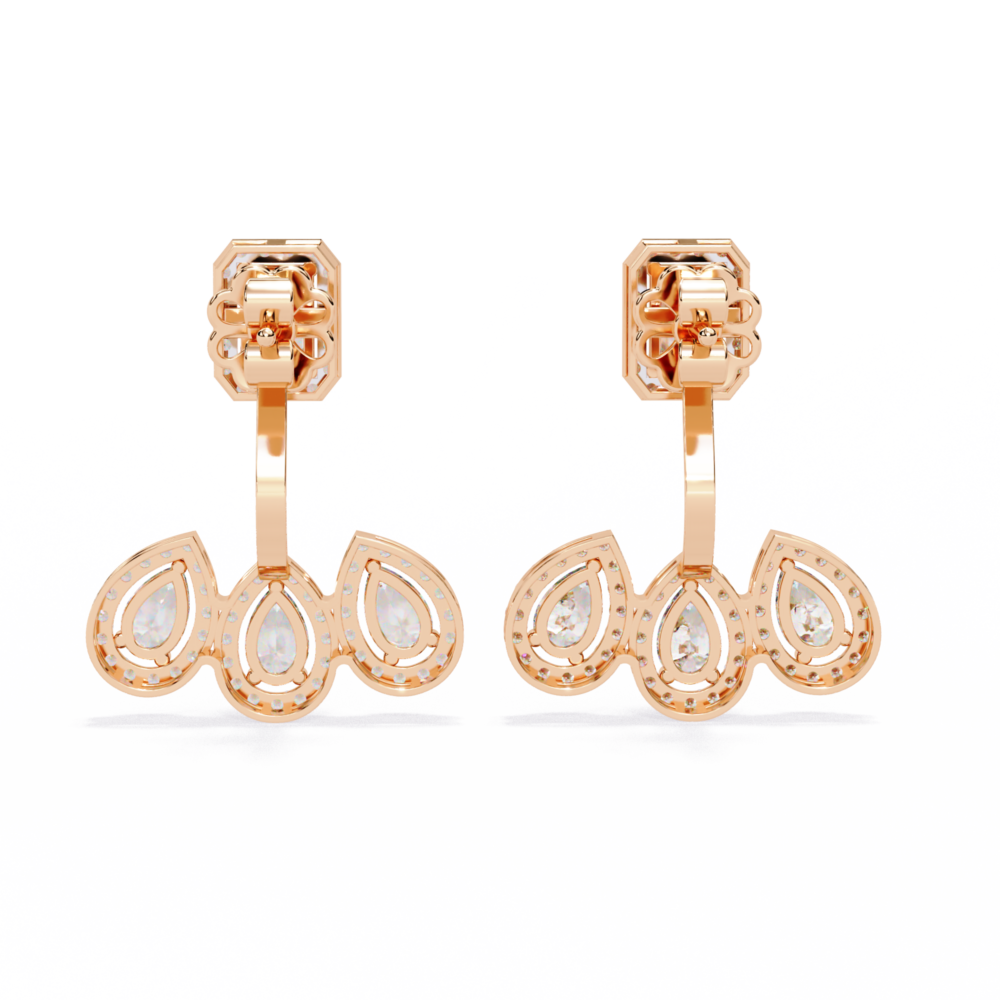 Olivia Pearl Emerald Round Pear EARRING - Image 3