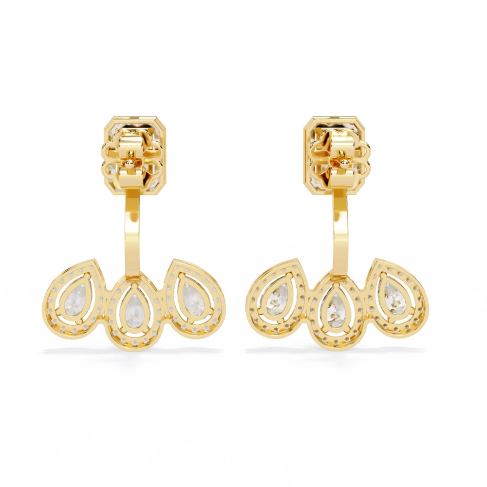 Olivia Pearl Emerald Round Pear EARRING - Image 4