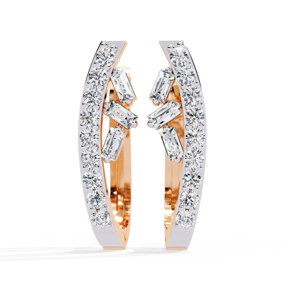 Yume Custom Baguette Round EARRING