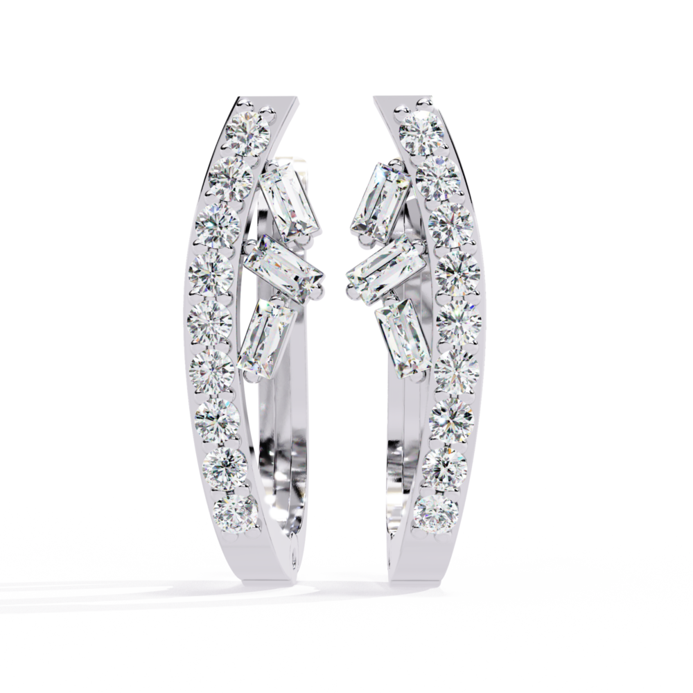 Yume Custom Baguette Round EARRING - Image 2