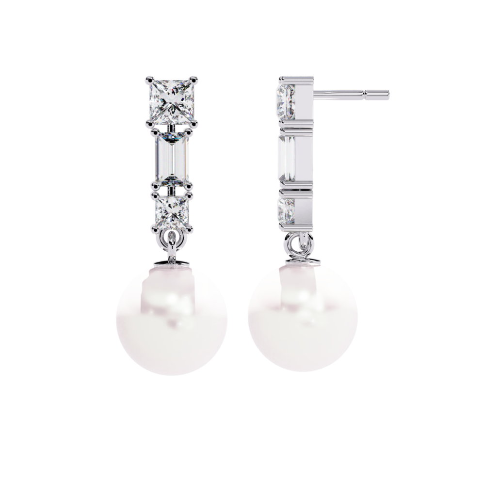 Daphne Princess Baguette Straight EARRING - Image 3