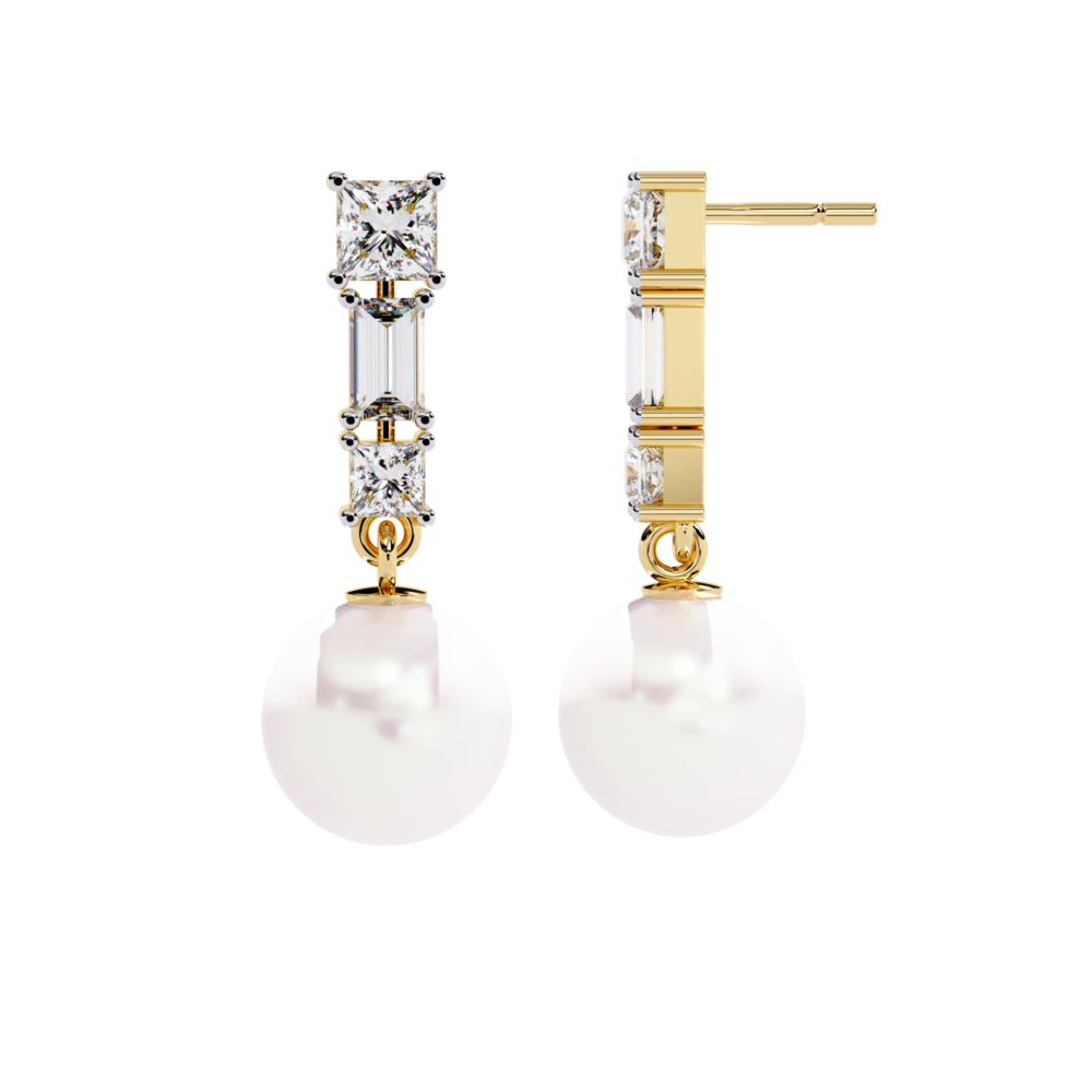 Daphne Princess Baguette Straight EARRING - Image 4
